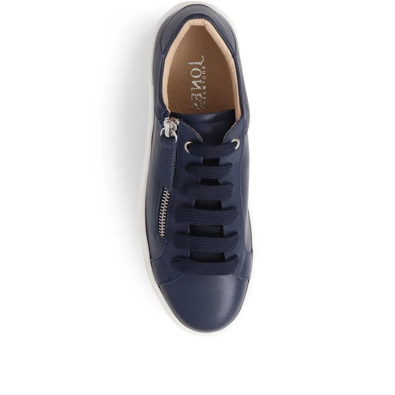 Amaliada Leather Platform Trainers - AMALIADA / 325 316 - Navy