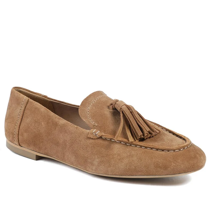 Lucee Tasselled Leather Loafers - LUCEE / 328 547 - Brown Suede