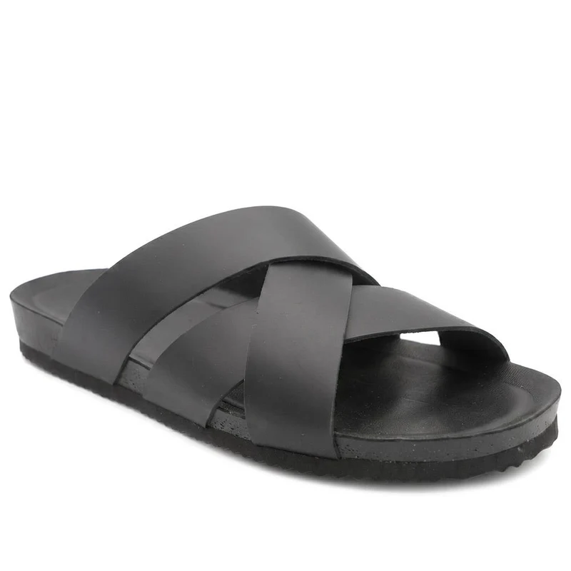 Wallsend Leather Mule Sandals - WALLSEND / 329 190 - Black