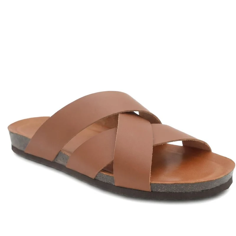Wallsend Leather Mule Sandals - WALLSEND / 329 190 - Cognac
