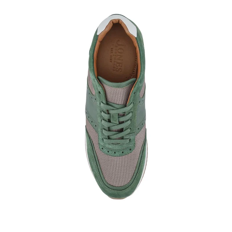 Sergio Lace-Up Leather Trainers - SERGIO / 328 071 - Olive Suede