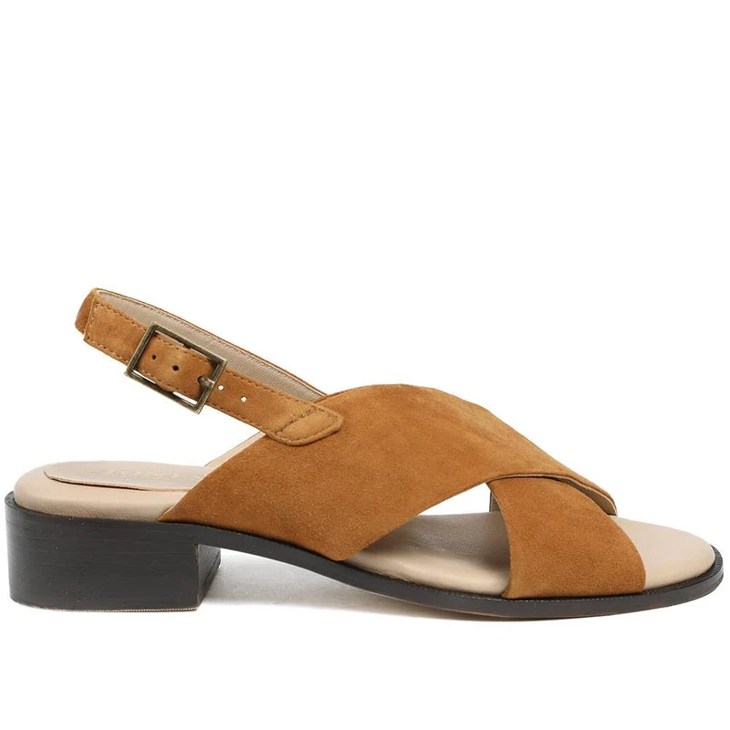Fauna Leather Block Heel Sandals - FAUNA / 329 109