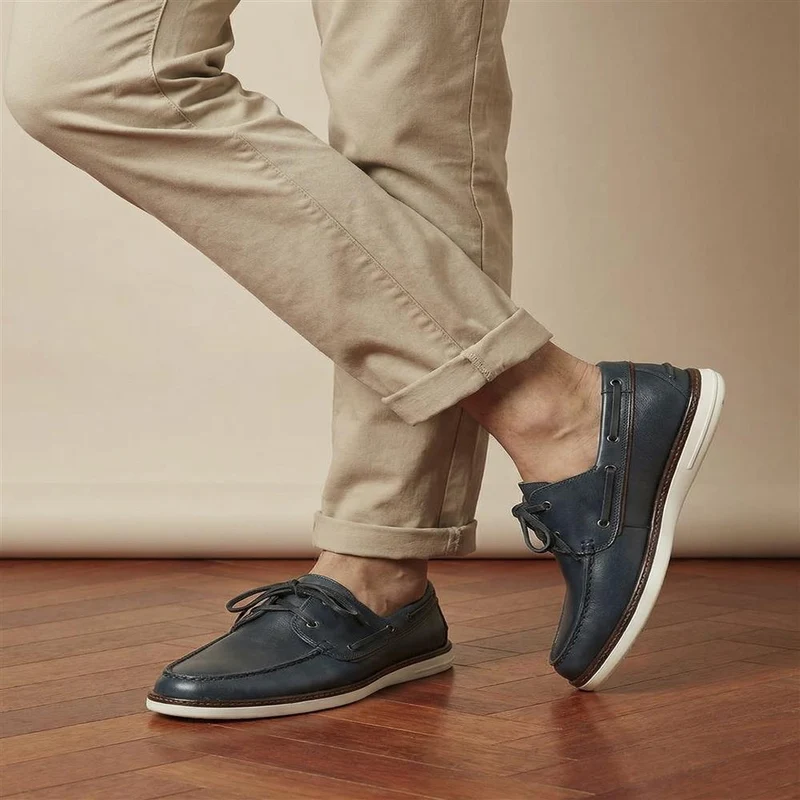 Patton Leather Moccasins - PATTON / 328 787 - Navy Leather