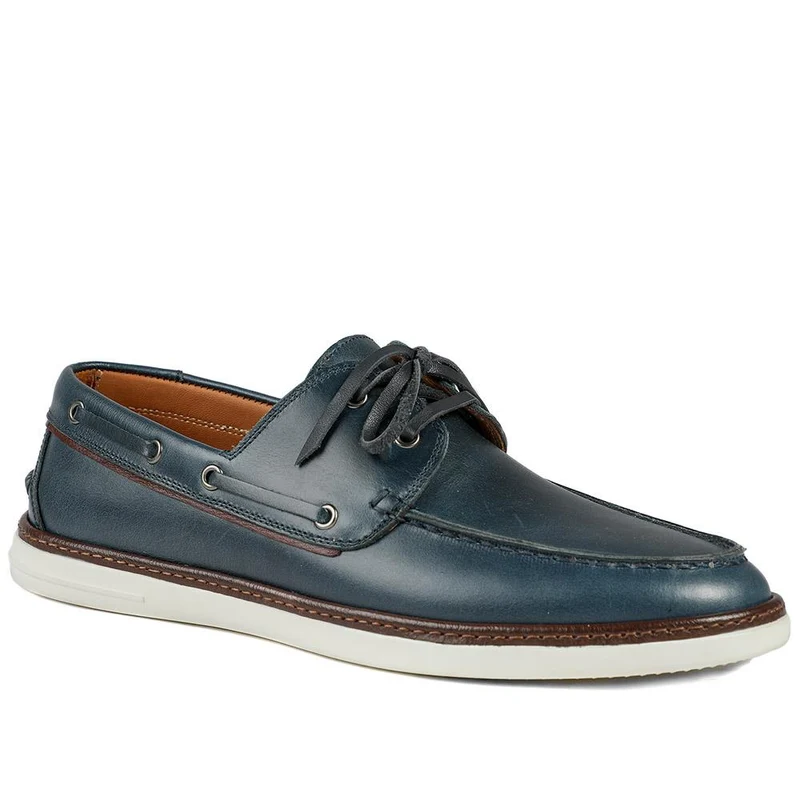 Patton Leather Moccasins - PATTON / 328 787 - Navy Leather