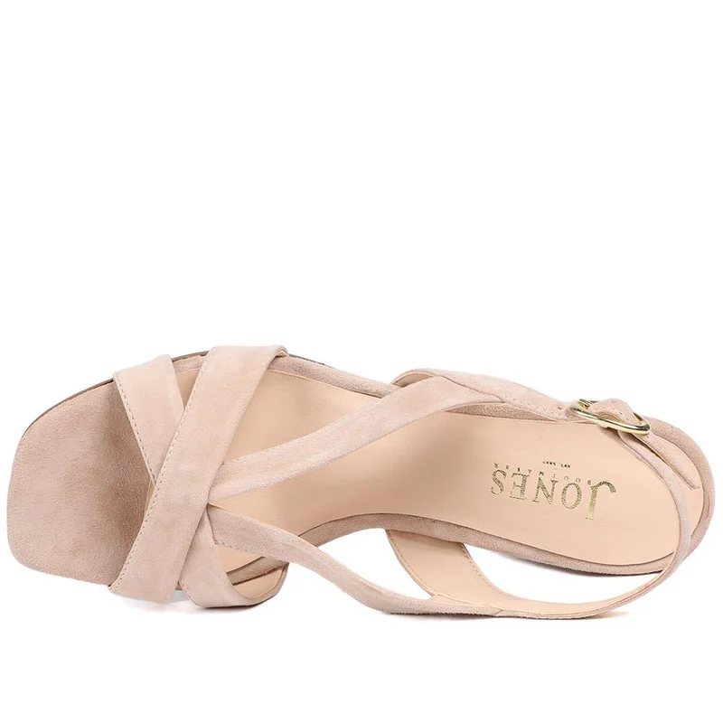 Geneveve Smart Leather Slingback Sandals - GENEVEVE / 329 108 - Taupe Suede