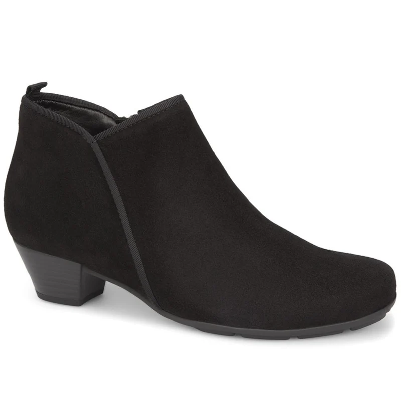 Trudy Wide Fit Leather Ankle Boots - GAB28511 / 313 151 - Black Suede