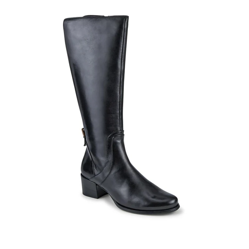 Dancer Premium Leather Calf-Length Boots - DANCER / 328 018 - Black