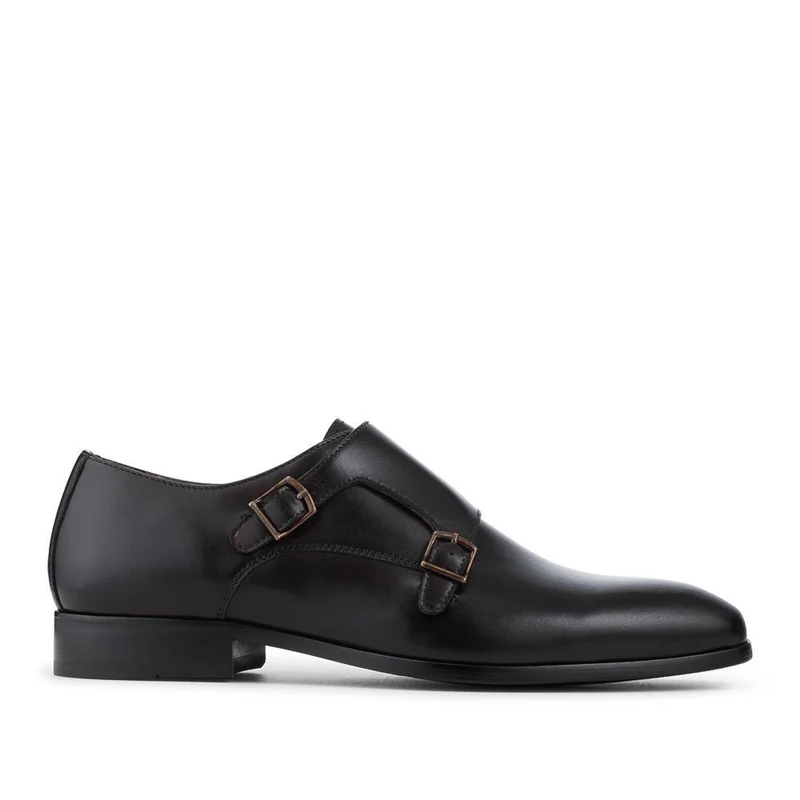 Naveen Smart Leather Monk Strap Shoes - NAVEEN / 328 714