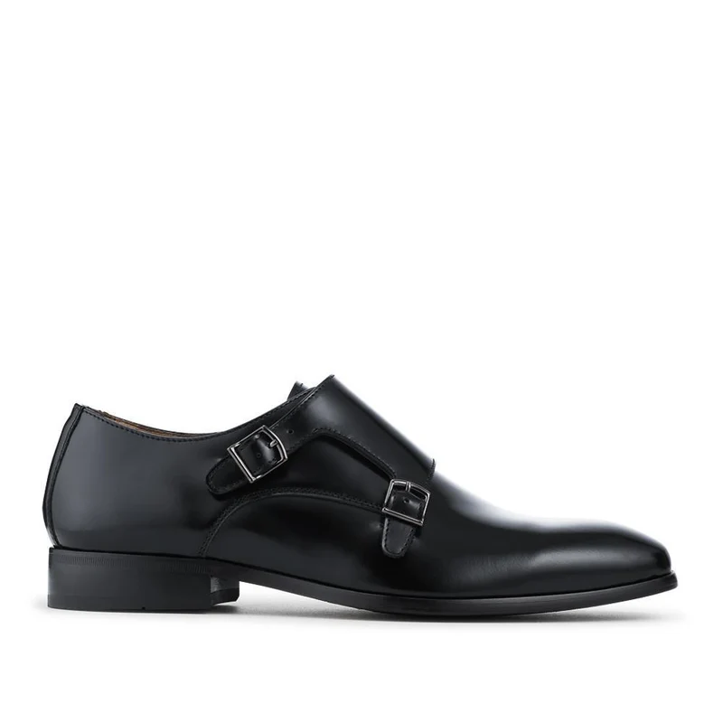 Naveen Smart Leather Monk Strap Shoes - NAVEEN / 328 714