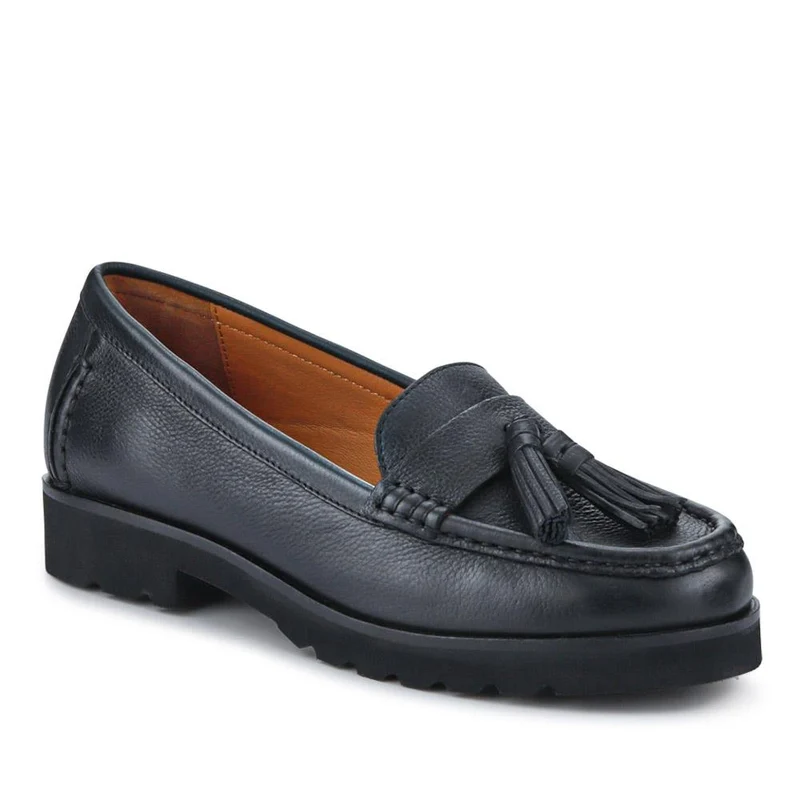 Leather Casual Slip-On Shoes - GERANIUM2 / 326 780 - Black