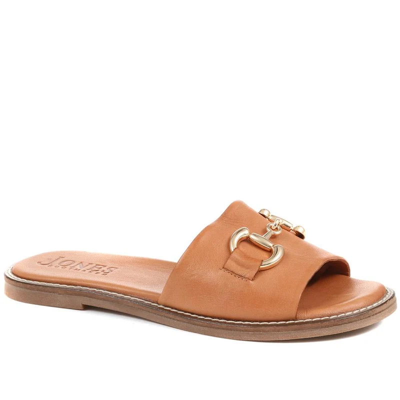 Emillina Leather Buckle Mule Sandals - EMILLINA / 323 646 - Tan