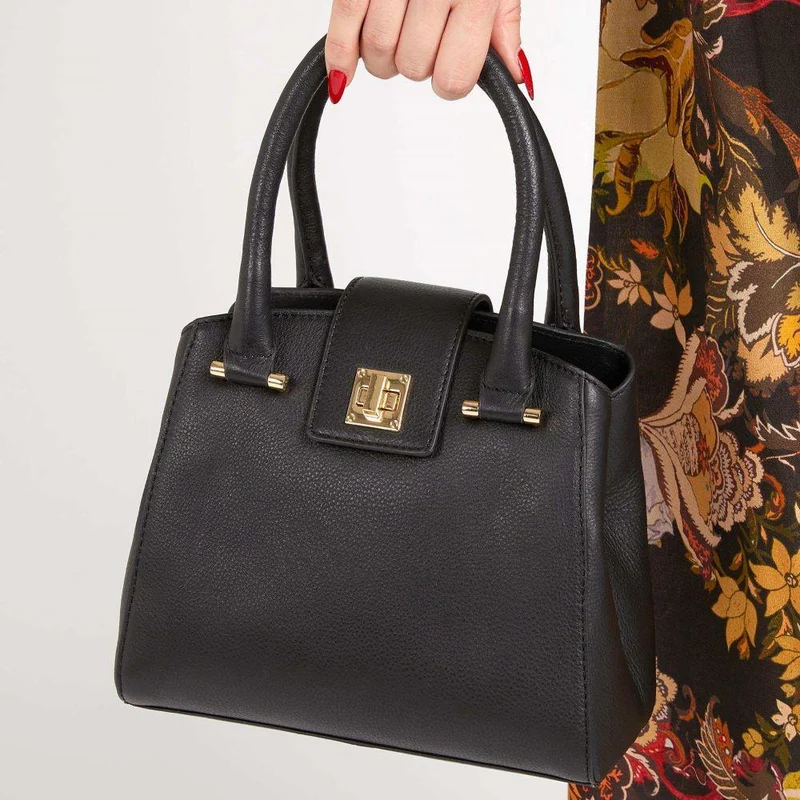 Whimsy Leather Top Handle Bag - WHIMSY / 323 891 - Black