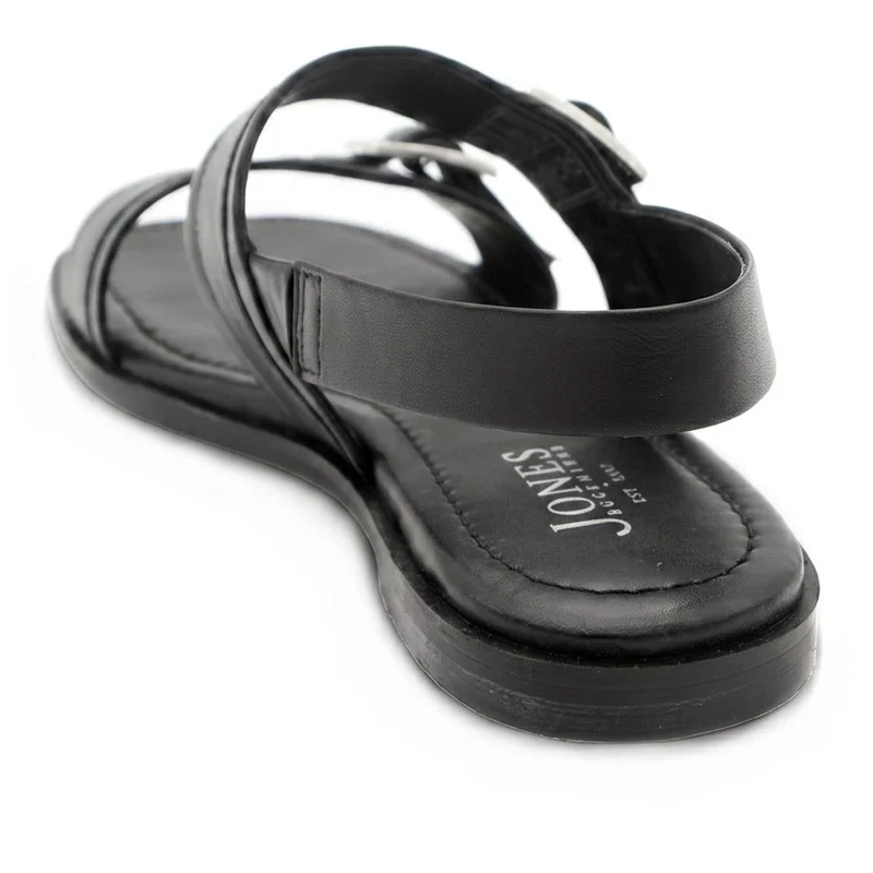 Haniya Leather Dual Buckle Fasten Sandals - HANIYA / 329 573 - Black Leather