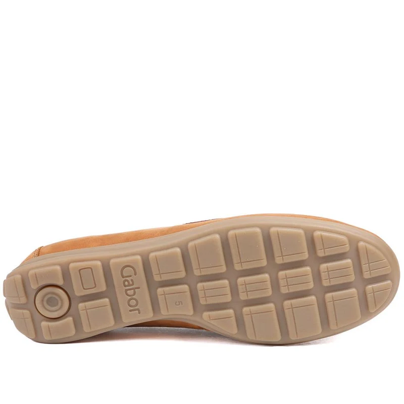 Evie Gabor Wide Fit Leather Moccasins - GAB43503 / 328 868 - Tan Nubuck