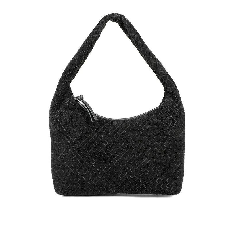 Waverely Leather Shoulder Bag - WAVERELY / 329 242 - Black Suede