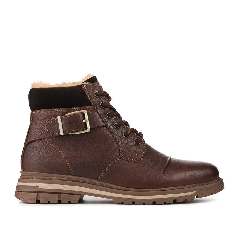 Warm Lined Leather Lace Up Boots - RNB42019 / 328 051