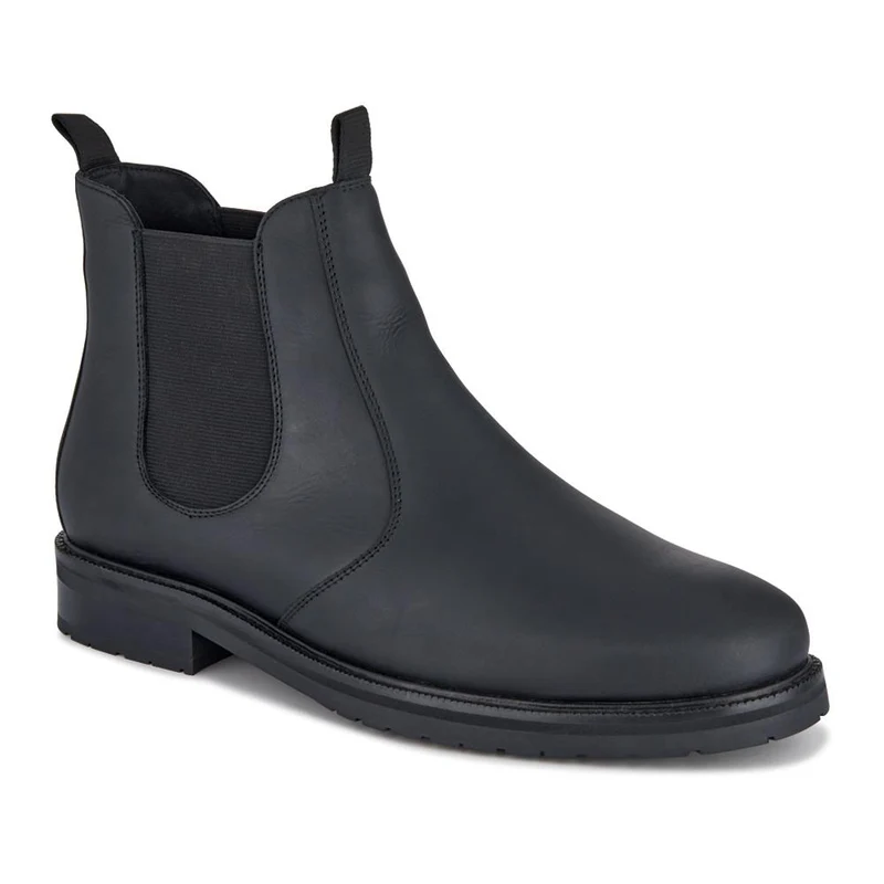 Emile Wide Fit Leather Slip-On Boots - EMILE / 327 902 - Black