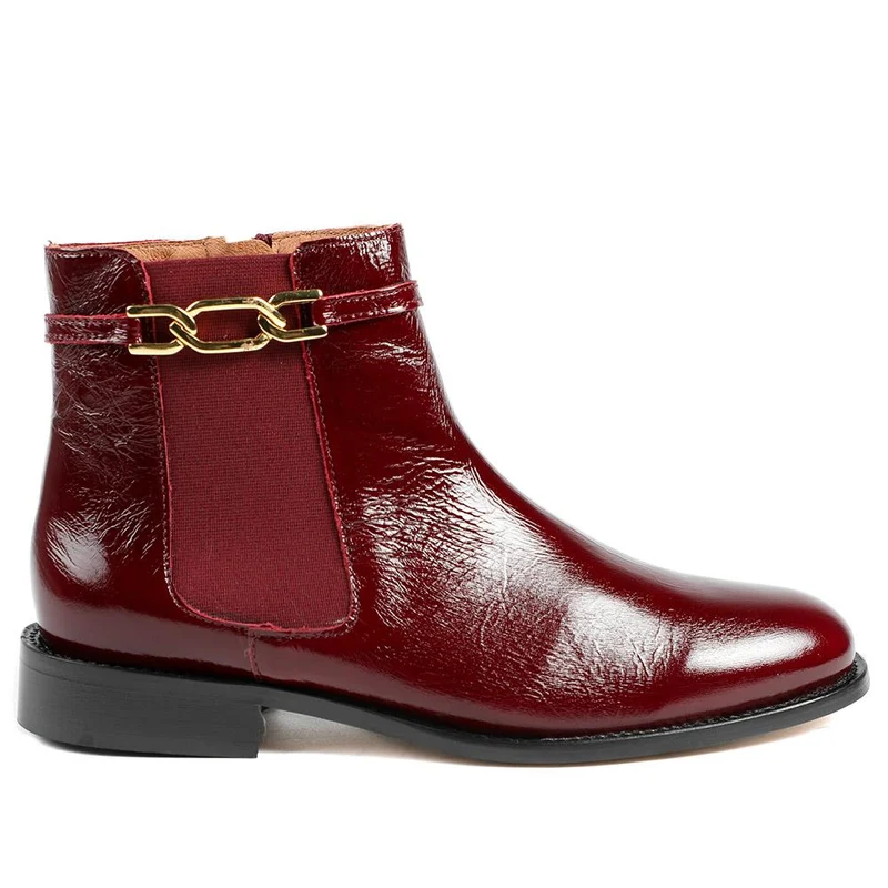 Madina Leather Elasticated Ankle Boots - MADINA / 328 557