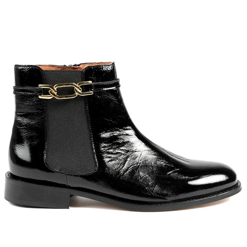 Madina Leather Elasticated Ankle Boots - MADINA / 328 557