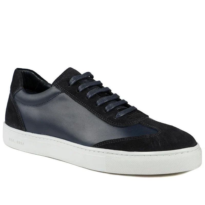 Southall Leather Lace Up Trainers - SOUTHALL / 329 062 - Navy Suede