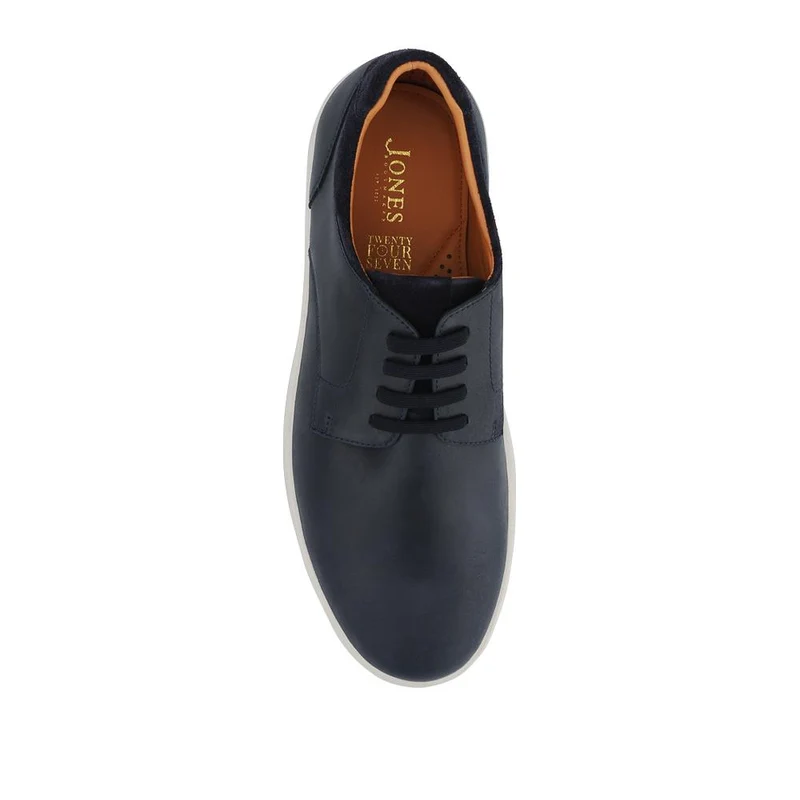 Stevenage Wide Fit Leather Trainers - STEVENAGE / 328 097 - Navy Nubuck