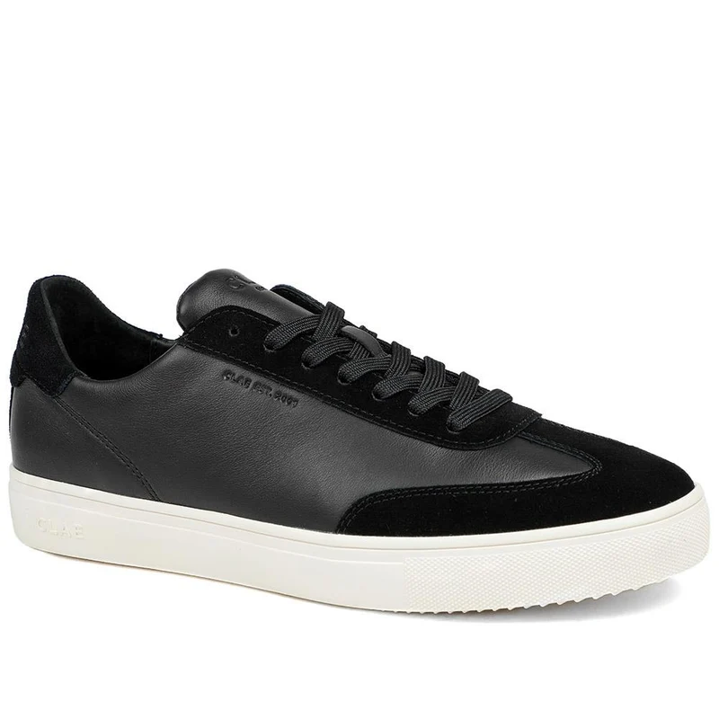 Clae Deane Leather Lace Up Trainers - CLAGB43503 / 329 184 - Black