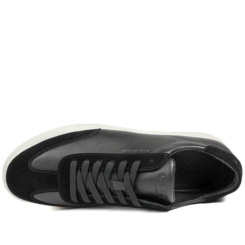 Clae Deane Leather Lace Up Trainers - CLAGB43503 / 329 184 - Black