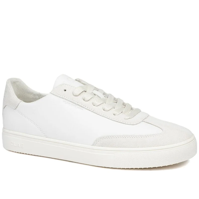 Clae Deane Leather Lace Up Trainers - CLAGB43503 / 329 184 - Beige