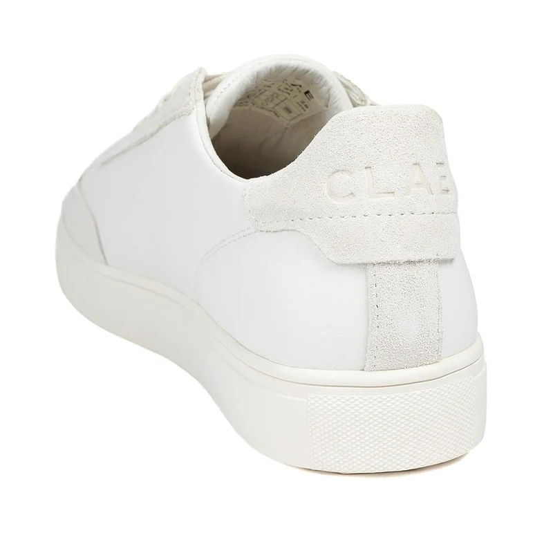 Clae Deane Leather Lace Up Trainers - CLAGB43503 / 329 184 - Beige