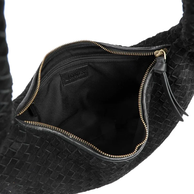 Waverely Leather Shoulder Bag - WAVERELY / 329 242 - Black Suede
