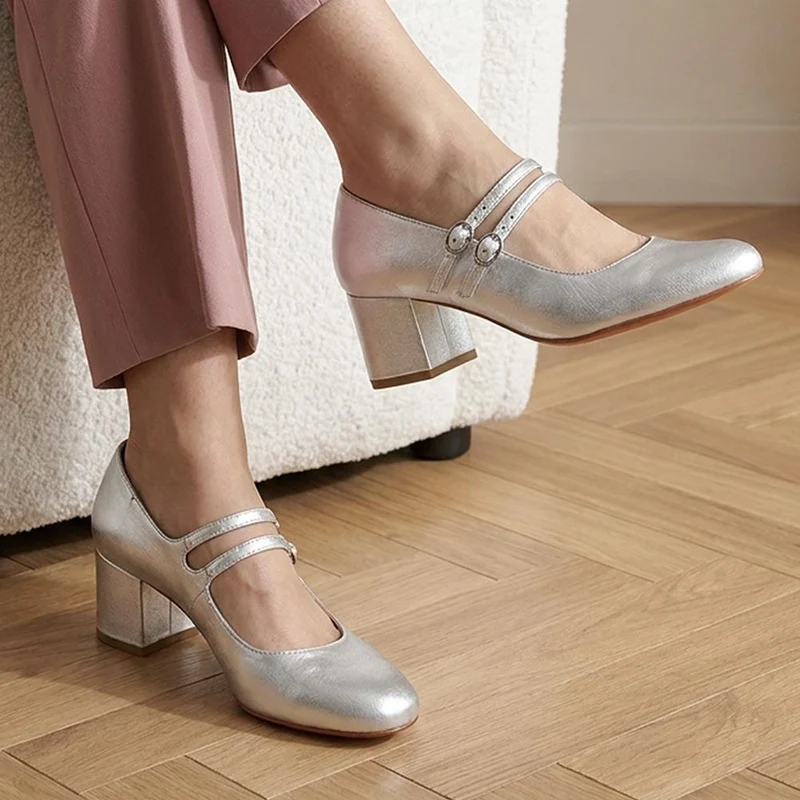Xanthi Heeled Mary Janes - XANTHI / 325 044 - Silver