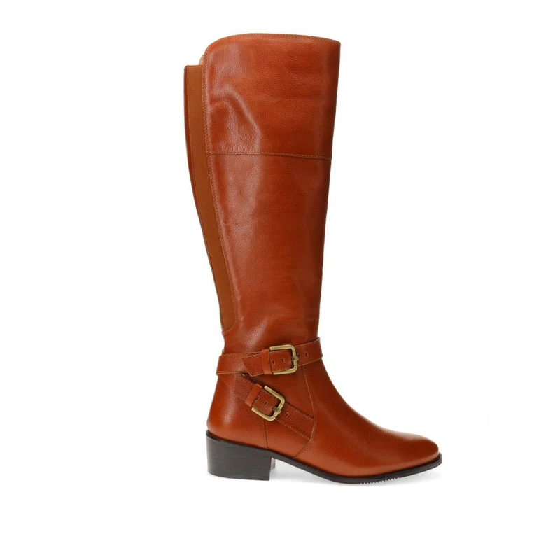 Phoebe L Calf Leather Knee-High Boots - PHOEBEL / 326 207 - Tan