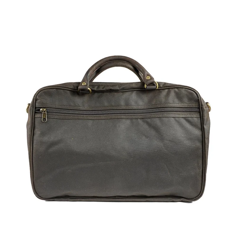 Barbour Waxed Leather Briefcase - BARBR42030 / 328 579 - Olive