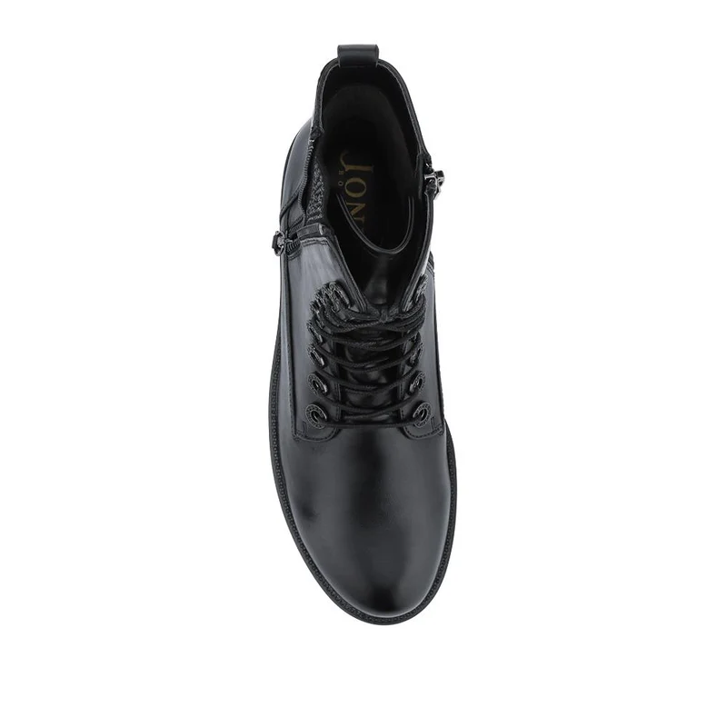 Mckenna Leather Heeled Military Boots - MCKENNA / 328 020 - Black