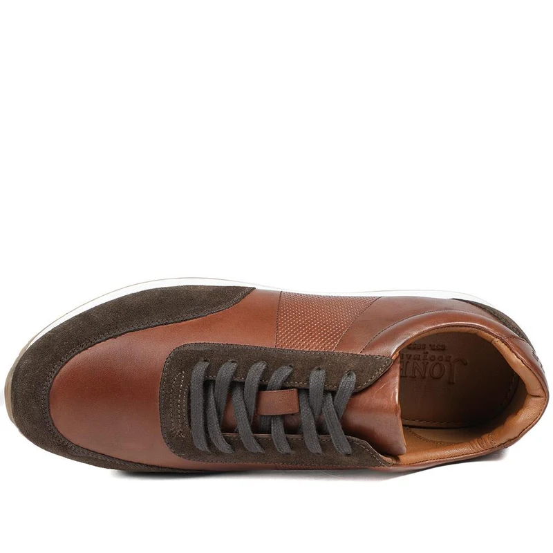 Salvi Wide Fit Leather Trainers - SALVI / 328 876 - Brown