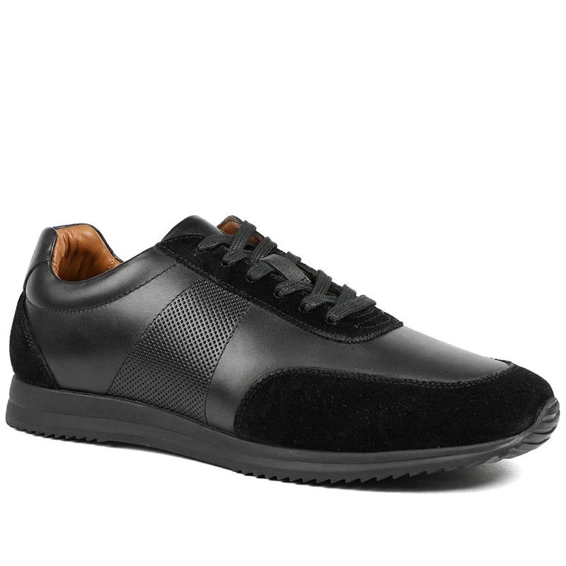 Salvi Wide Fit Leather Trainers - SALVI / 328 876 - Black