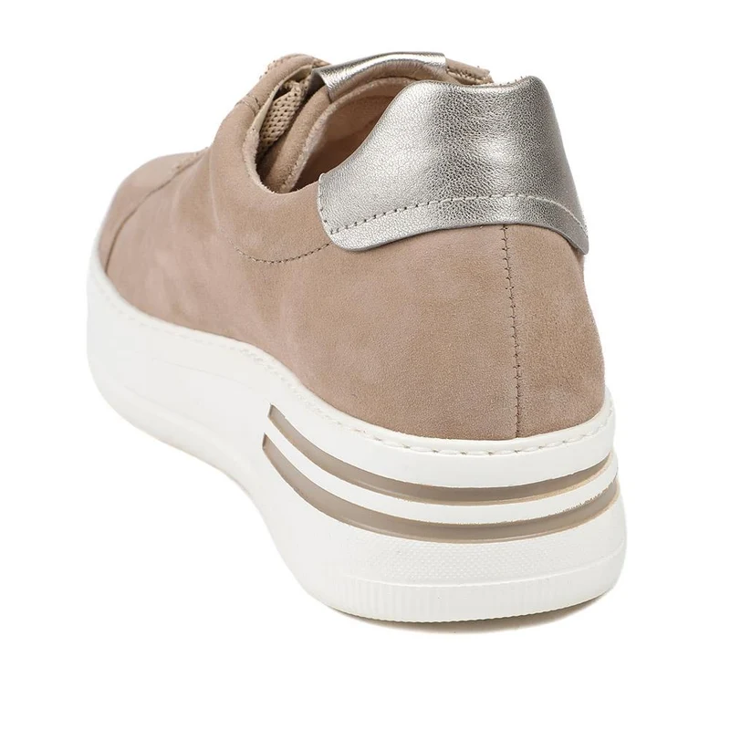 Gabor Kara Wide Fit Leather Zipped Trainers - GAB43508 / 328 759 - Beige