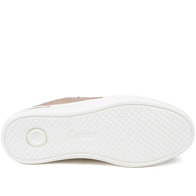 Gabor Kara Wide Fit Leather Zipped Trainers - GAB43508 / 328 759 - Beige