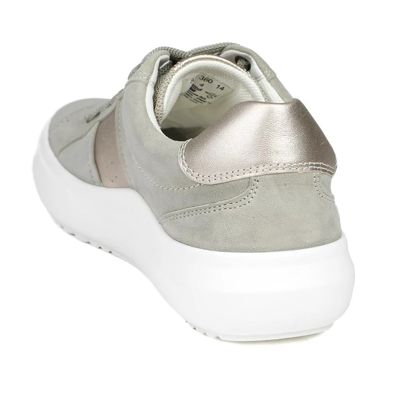 Gabor Jade Leather Lace Up Trainers - GAB43515 / 328 860 - Sage-Pewter