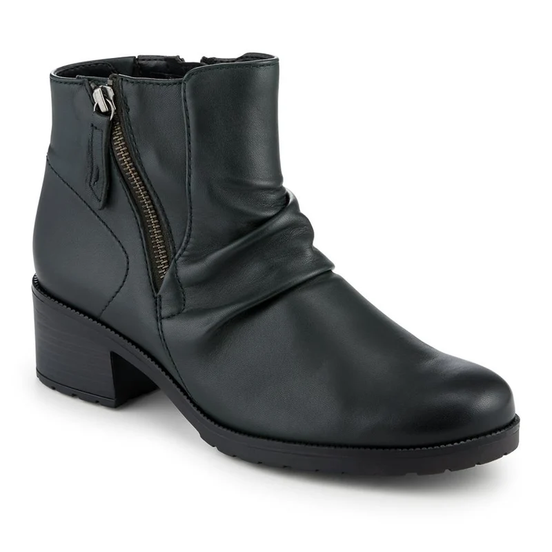 Jenna Gabor Wide Fit Leather Heeled Boots - GAB42522 / 328 173 - Bottle Green