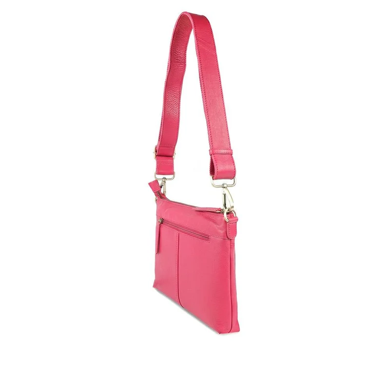Wynne Leather Crossbody Bag - WYNNE / 329 240 - Pink leather