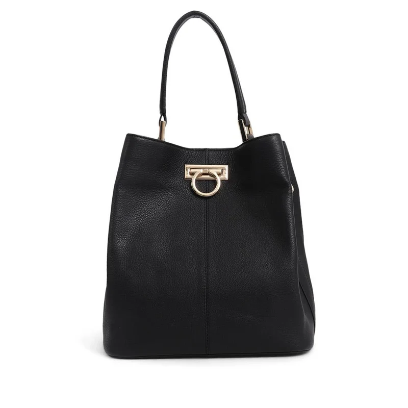Verna Leather Shoulder Bag - VERNA / 325 467 - Black