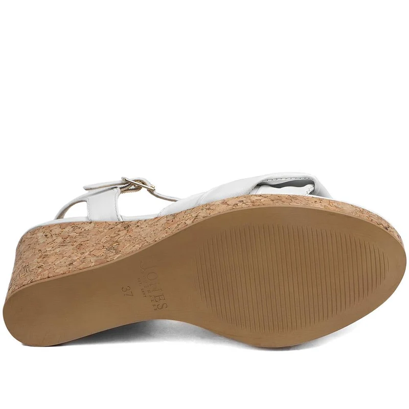 Iva Leather Wedge Heel Sandals - IVA / 328 917 - White