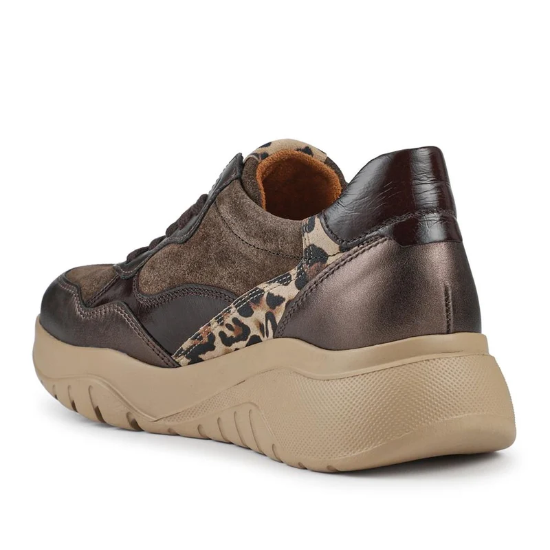 Widow Leather Lace-Up Trainers - GAB42509 / 327 748 - Dark Brown Multi