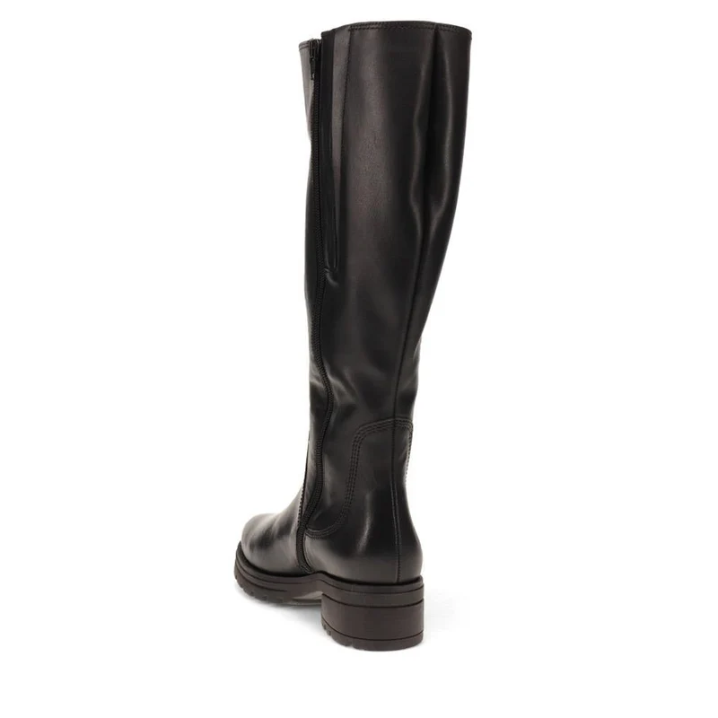 Sadberge Leather Block-Heeled Long Boots - GAB40517 / 325 891 - Black