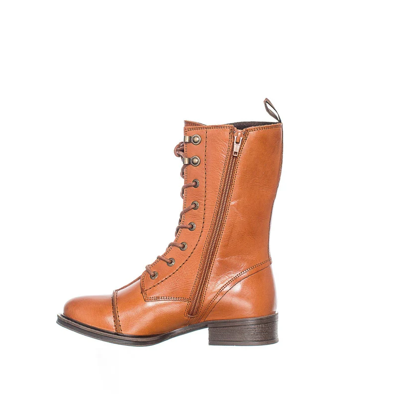 Pandora Laced boots — Cognac