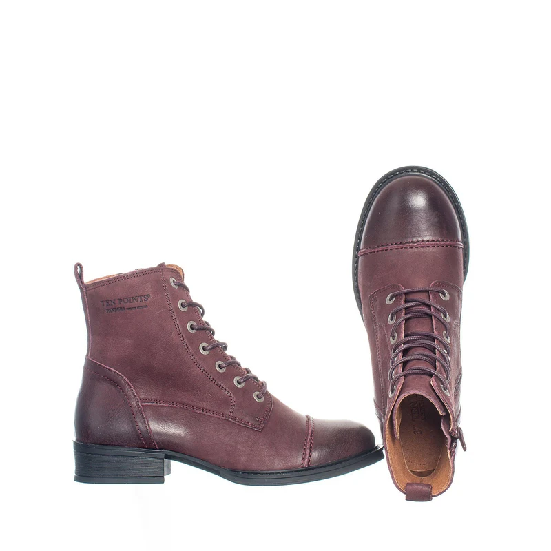 Pandora Laced boots — Wine