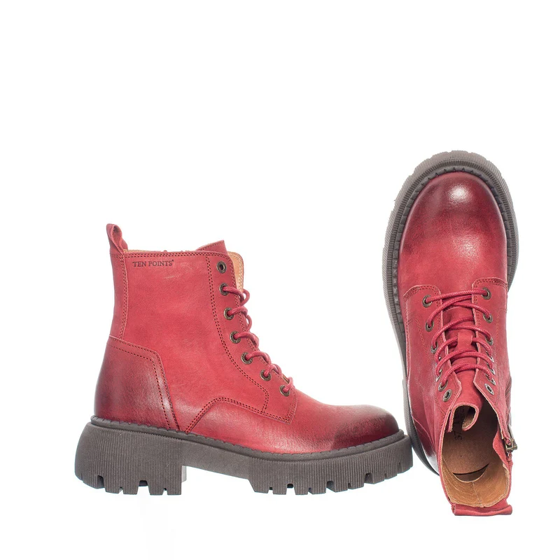 Pandora Chunky Laced boots — Sundried Tomato