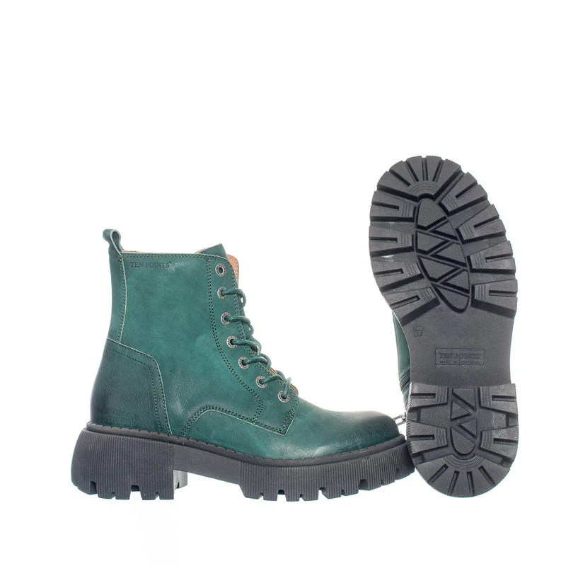 Pandora Chunky Laced boots — Botanical green