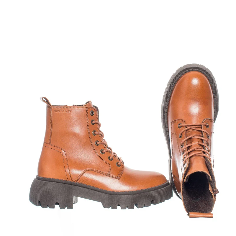 Pandora Chunky Laced boots — Cognac